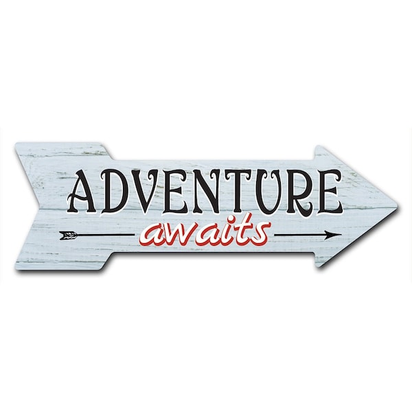 Adventure Awaits Arrow Decal Funny Home Decor 24in Wide